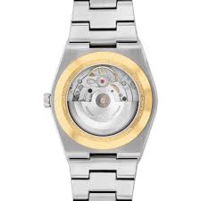 Caseback of Movado BOLD Quest showing automatic movement and transparent display