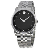 Movado Museum Silver Stainless Steel Black Dial Quartz Watch for Gents - 606878 606878 - Image 1