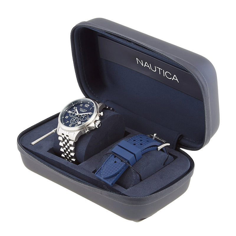 Nautica NCT Blue Ocean Chronograph Quartz Blue Dial Men's Watch NAPBOS406 - The Watches Men & Co #4