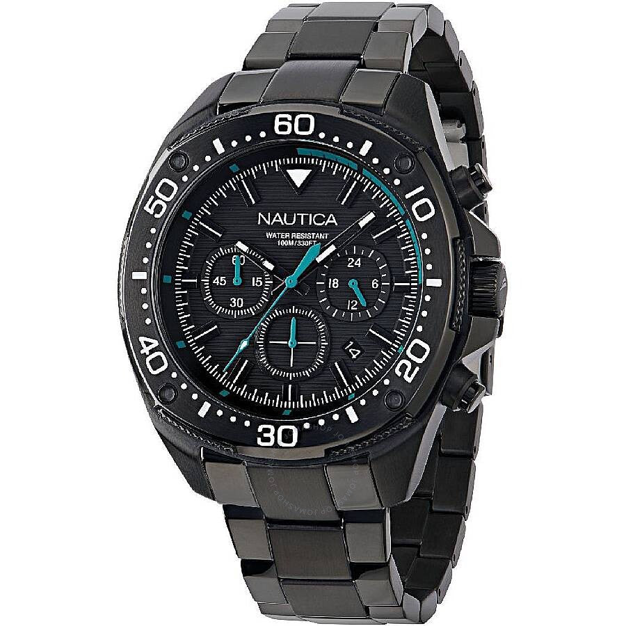 Nautica NCT Blue Sail Chronograph Quartz Black Dial Men's Watch NAPBSF408 - The Watches Men & Co
