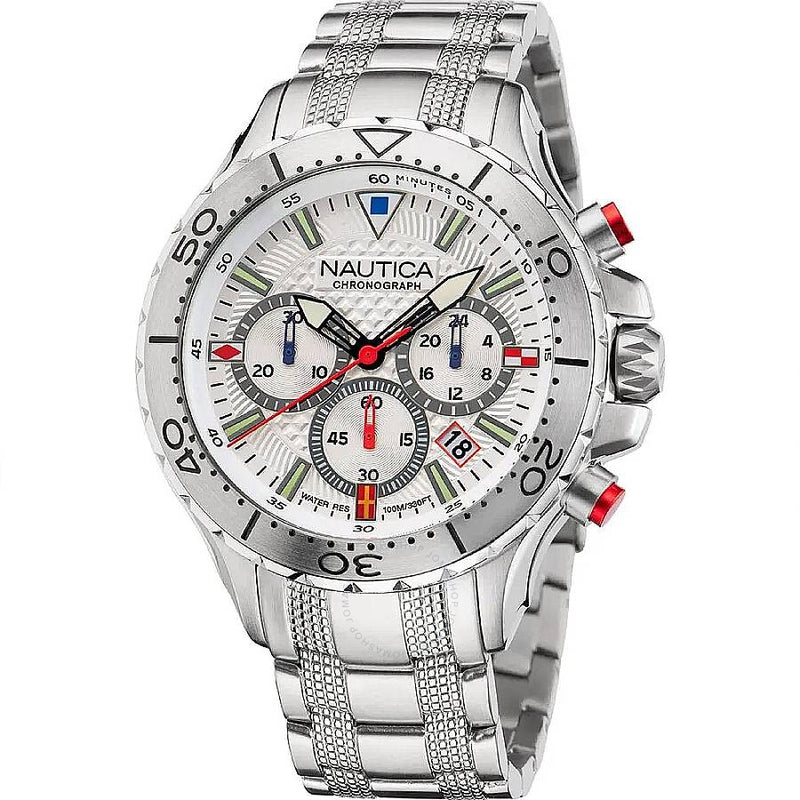 Nautica Nst Chronograph Quartz Men's Watch and Silicone Watch Box Set NAPNSF205 - The Watches Men & Co