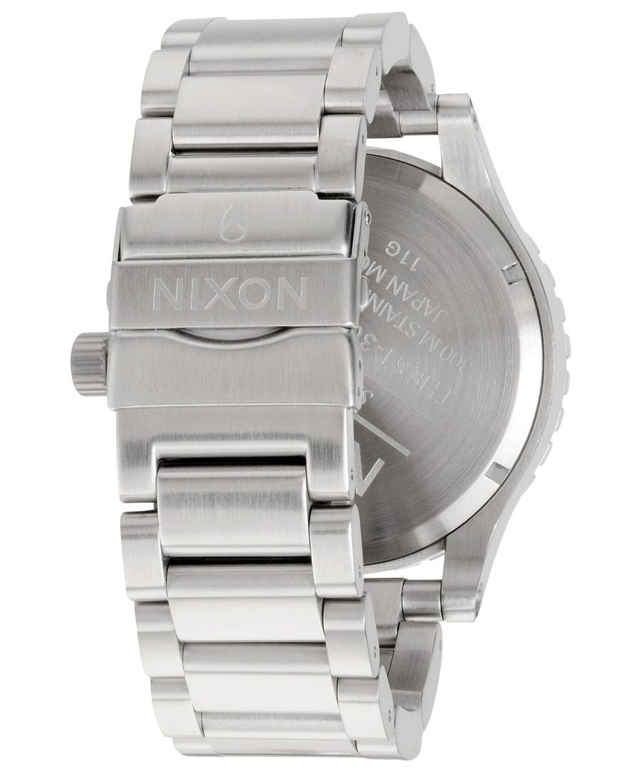 Nixon 51-30 watch caseback and side profile showing stainless steel construction