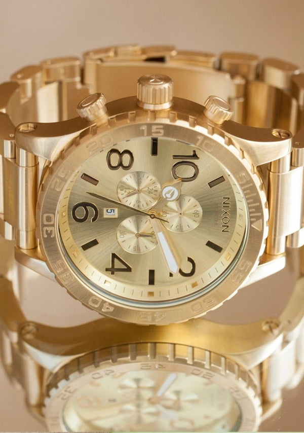 美品】NIXON しぶい 51-30 CHRONO ALL GOLD