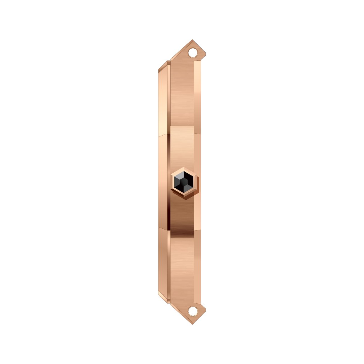 Noxbridge Revo rose gold watch side view showing case depth and hexagonal crown