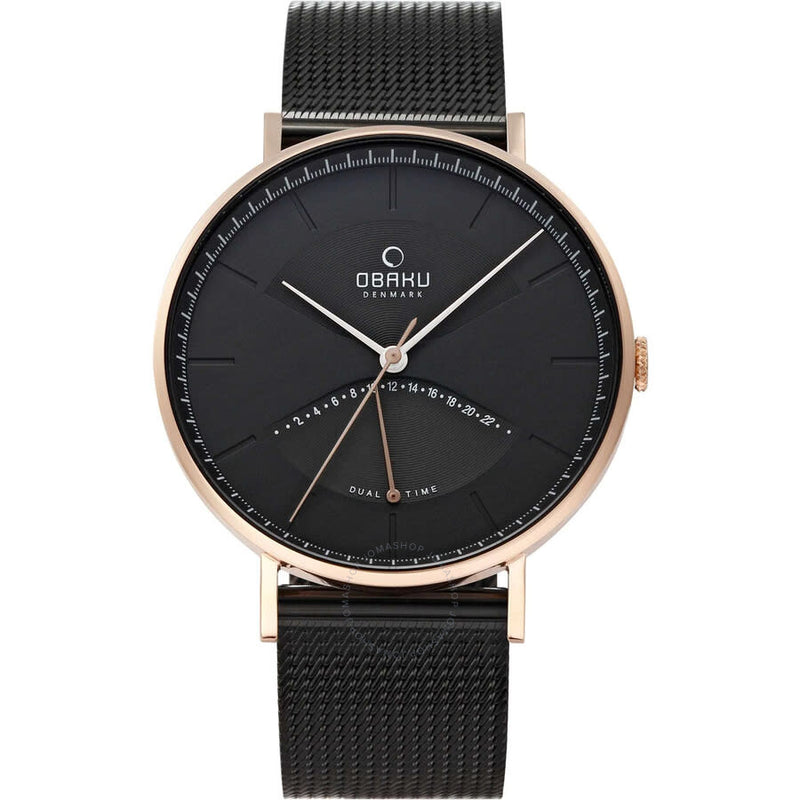 Obaku Classic Quartz Black Dial Men's Watch V213GUVBMB - The Watches Men & Co