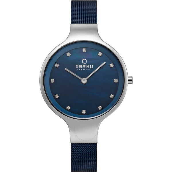 Obaku Classic Quartz Blue Dial Ladies Watch V173LXCLML - The Watches Men & Co