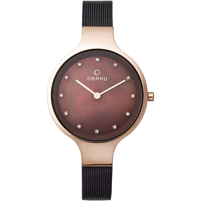 Obaku Classic Quartz Brown Dial Ladies Watch V173LXVNMN - The Watches Men & Co