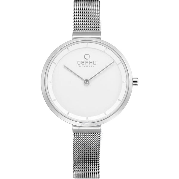 Obaku Classic Quartz White Dial Ladies Watch V225LXCIMC - The Watches Men & Co