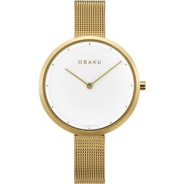 Obaku Classic Quartz White Dial Ladies Watch V227LXGIMG - The Watches Men & Co