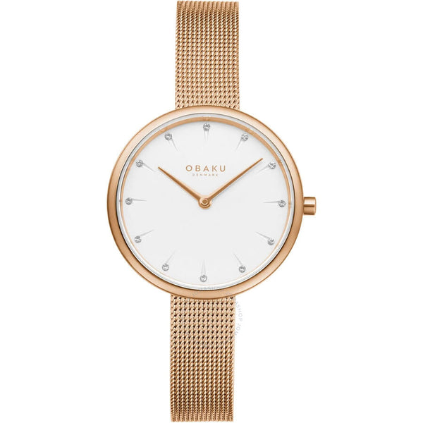 Obaku Classic Quartz White Dial Ladies Watch V233LXVIMV - The Watches Men & Co