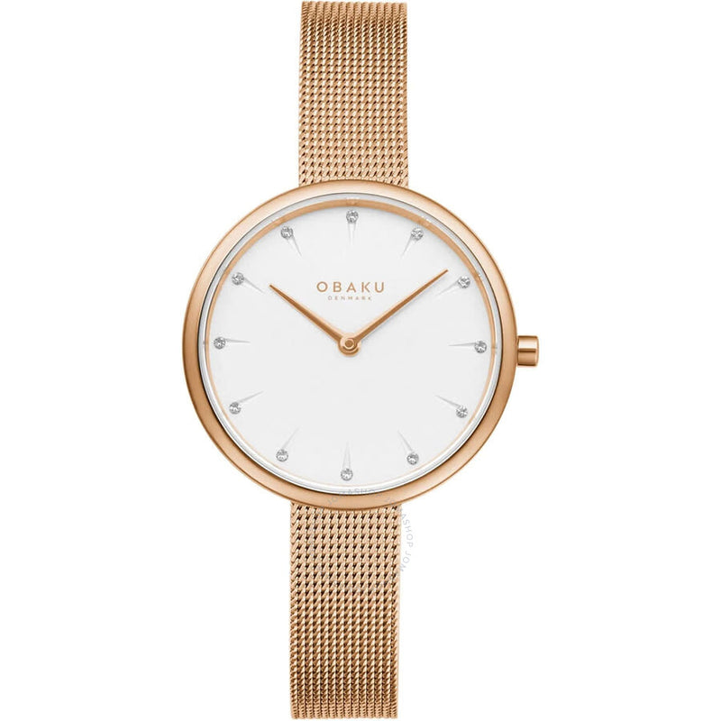 Obaku Classic Quartz White Dial Ladies Watch V233LXVIMV - The Watches Men & Co