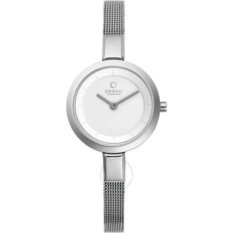 Obaku Denmark Siv Quartz White Dial Ladies Watch V129LXCIMC - The Watches Men & Co