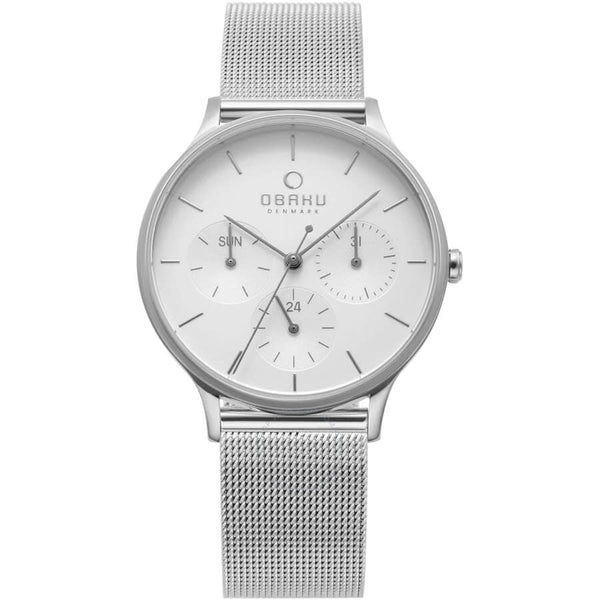 Obaku Lind Quartz White Dial Ladies Watch V212LMCIMC - The Watches Men & Co