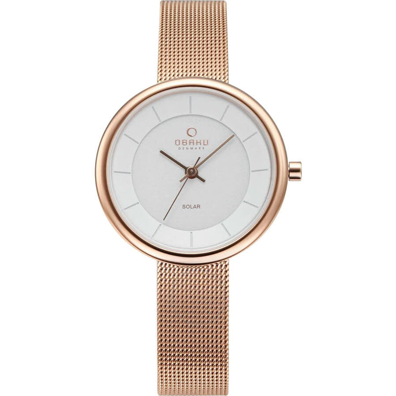 Obaku Lys Quartz White Dial Ladies Watch V206LRVWMV - The Watches Men & Co