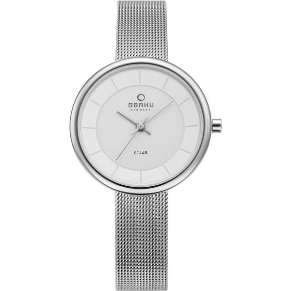 Obaku Lys Quartz White Dial Ladies Watch V206LRCWMC - The Watches Men & Co