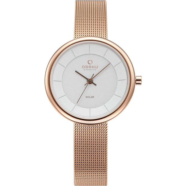 Obaku Lys Quartz White Dial Ladies Watch V206LRVWMV - The Watches Men & Co