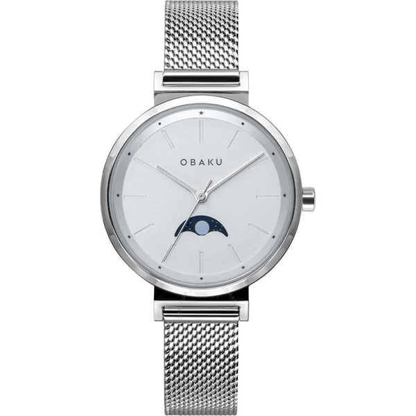 Obaku Maane Quartz Silver Dial Ladies Watch V243LMCIMC - The Watches Men & Co