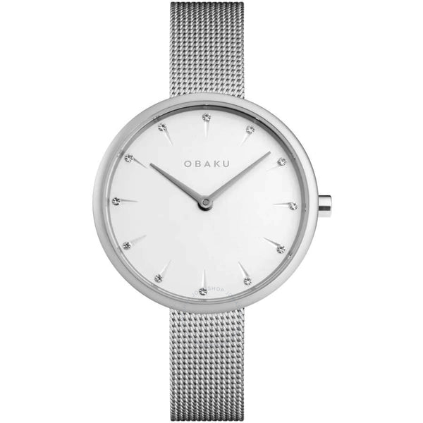 Obaku Notat Quartz White Dial Ladies Watch V233LXCIMC - The Watches Men & Co