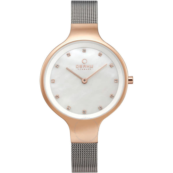 Obaku Rose Mother of Pearl Dial Ladies Watch V173LXVWMC - The Watches Men & Co