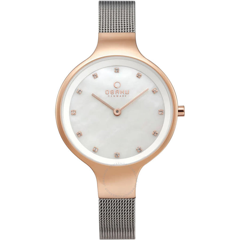 Obaku Rose Mother of Pearl Dial Ladies Watch V173LXVWMC - The Watches Men & Co