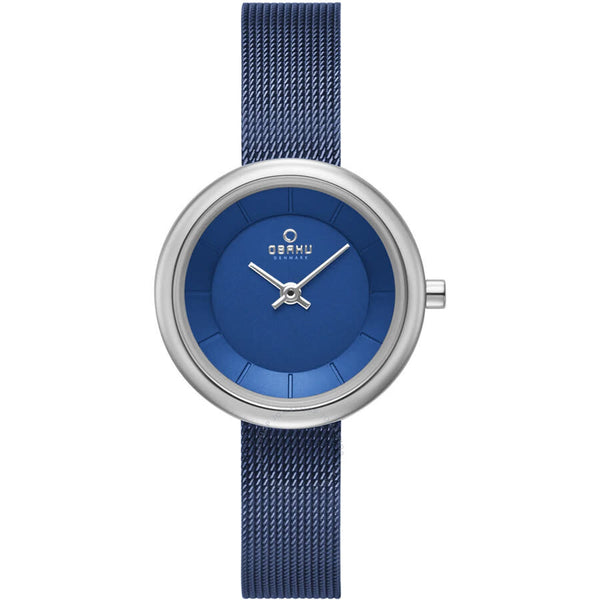 Obaku Stille Arctic Quartz Blue Dial Ladies Watch V146LXCLML - The Watches Men & Co