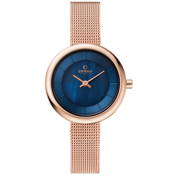 Obaku Stille Quartz Blue Dial Ladies Watch V146LXVLMV - The Watches Men & Co