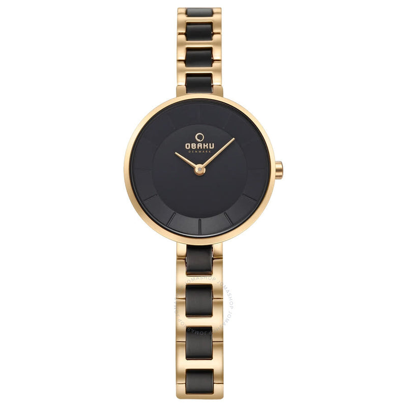 Obaku Vind Quartz Black Dial Ladies Watch V183LXGBSB - The Watches Men & Co