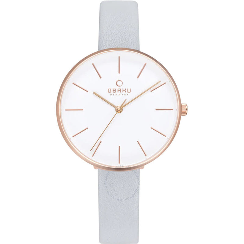 Obaku Viol Quartz White Dial Ladies Watch V211LXVIRL - The Watches Men & Co