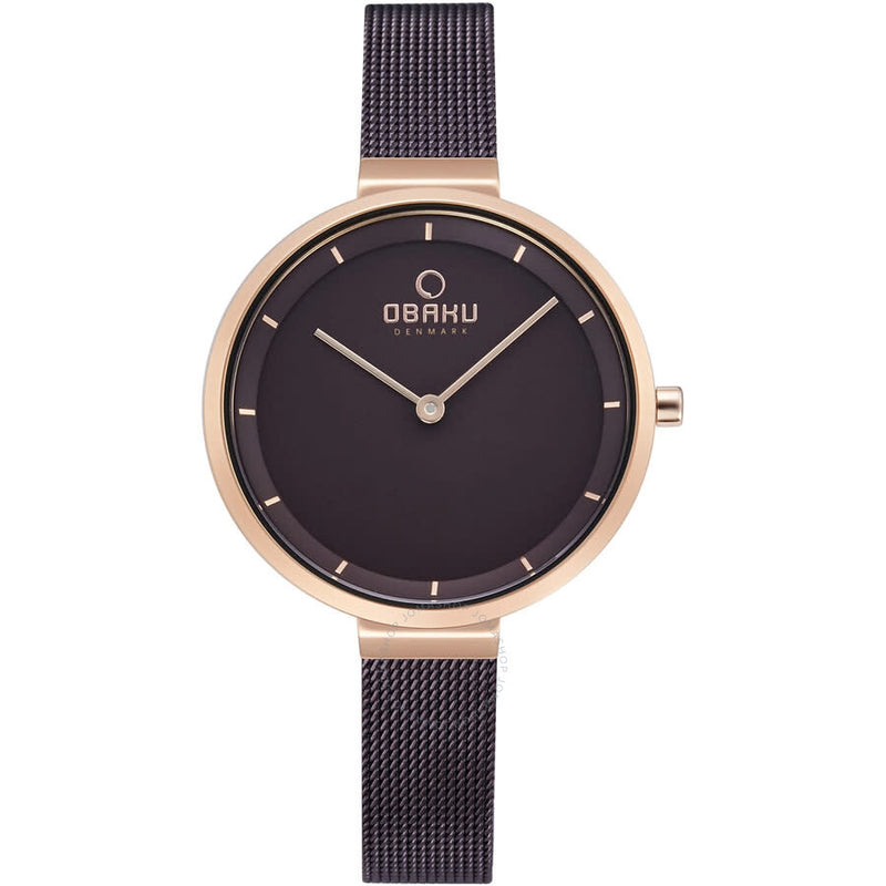 Obaku Walnut Quartz Grey Dial Ladies Watch V225LXVNMN - The Watches Men & Co