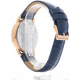 Guess Blue Dial Leather Strap Watch W0496G4