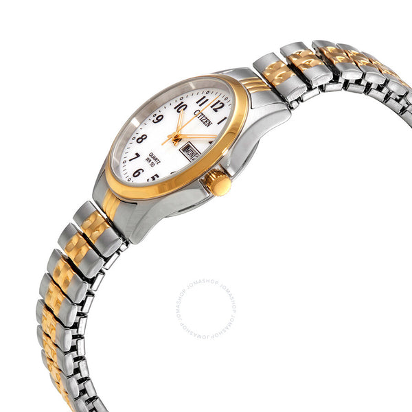 Open Box - Citizen Quartz White Dial Stainless Steel Expansion Ladies Watch EQ2004-95A - The Watches Men & Co #2