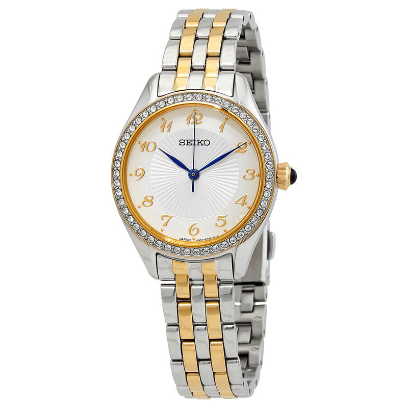 Open Box - Seiko Crystals Quartz White Dial Ladies Watch SUR392 - The Watches Men & Co