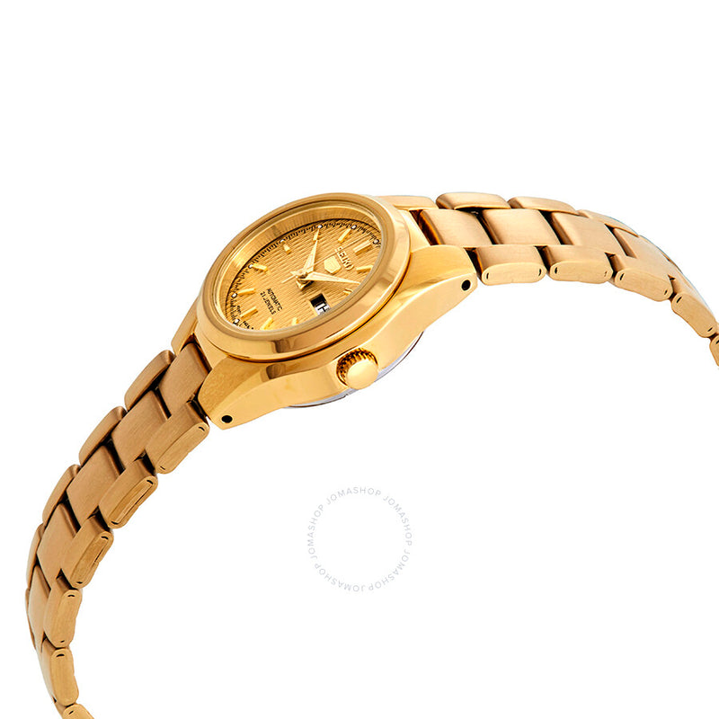 Open Box - Seiko Series 5 Automatic Gold Dial Ladies Watch SYMC18 - The Watches Men & Co #2