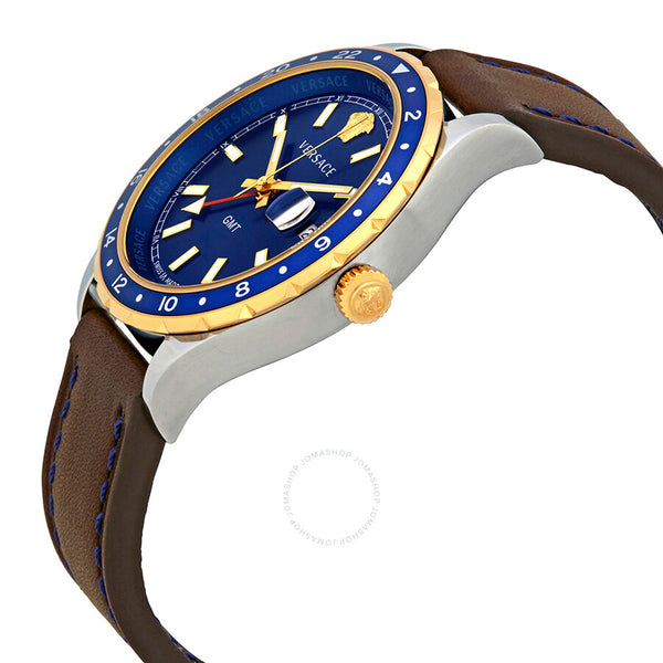 Open Box - Versace Hellenyium GMT Blue Dial Men's Watch V11080017 - The Watches Men & Co #2