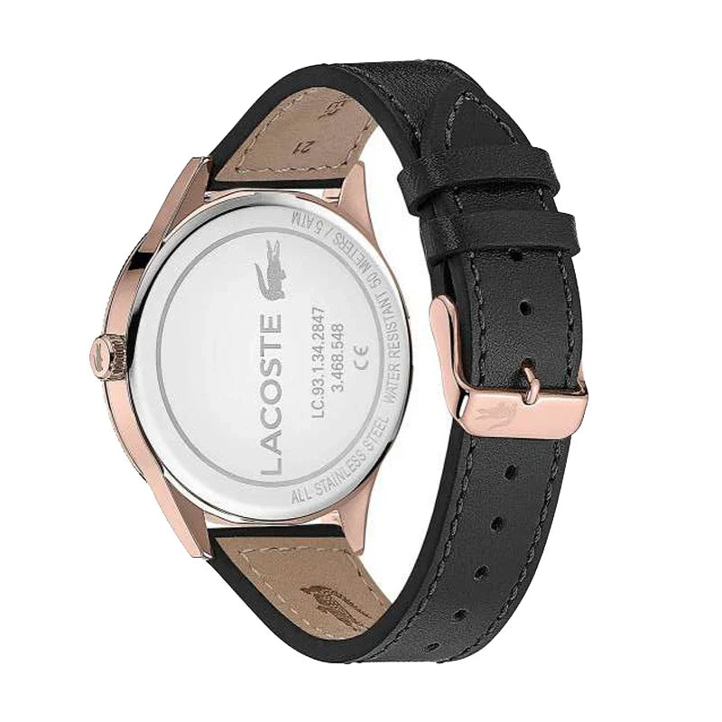 Lacoste Continental Black Leather Men's Watch - 2011042
