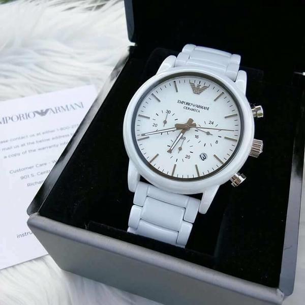 Emporio Armani Luigi Ceramic White Dial Men's Watch AR1499