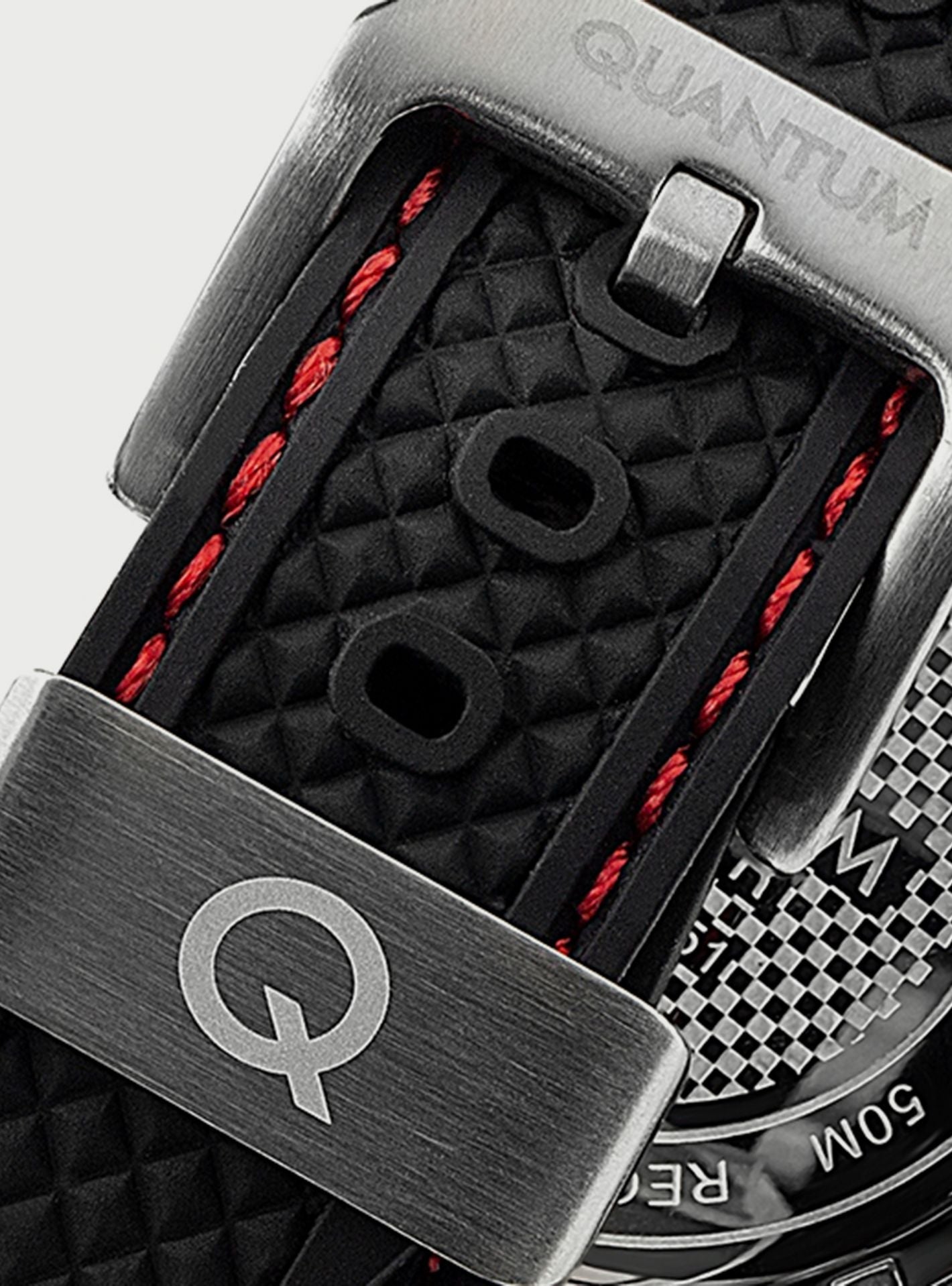 Quantum Black Chronograph Silicone Strap Men's Watch HNG956.351 - The Watches Men & Co #3