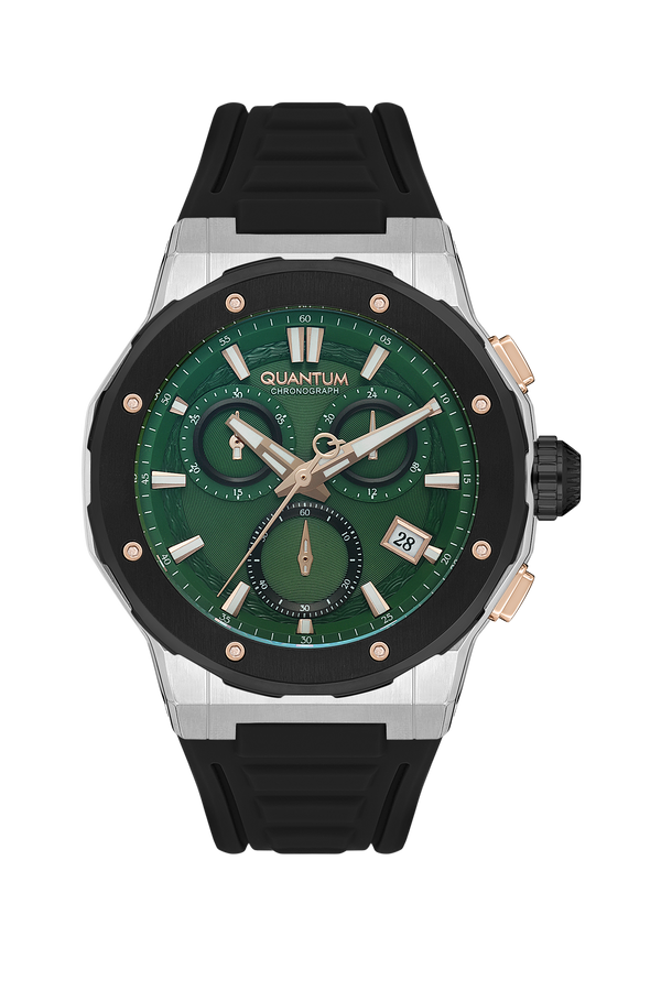 Quantum Hunter Men’s Chronograph Watch Black Rubber Strap – HNG1082.371 - Watch