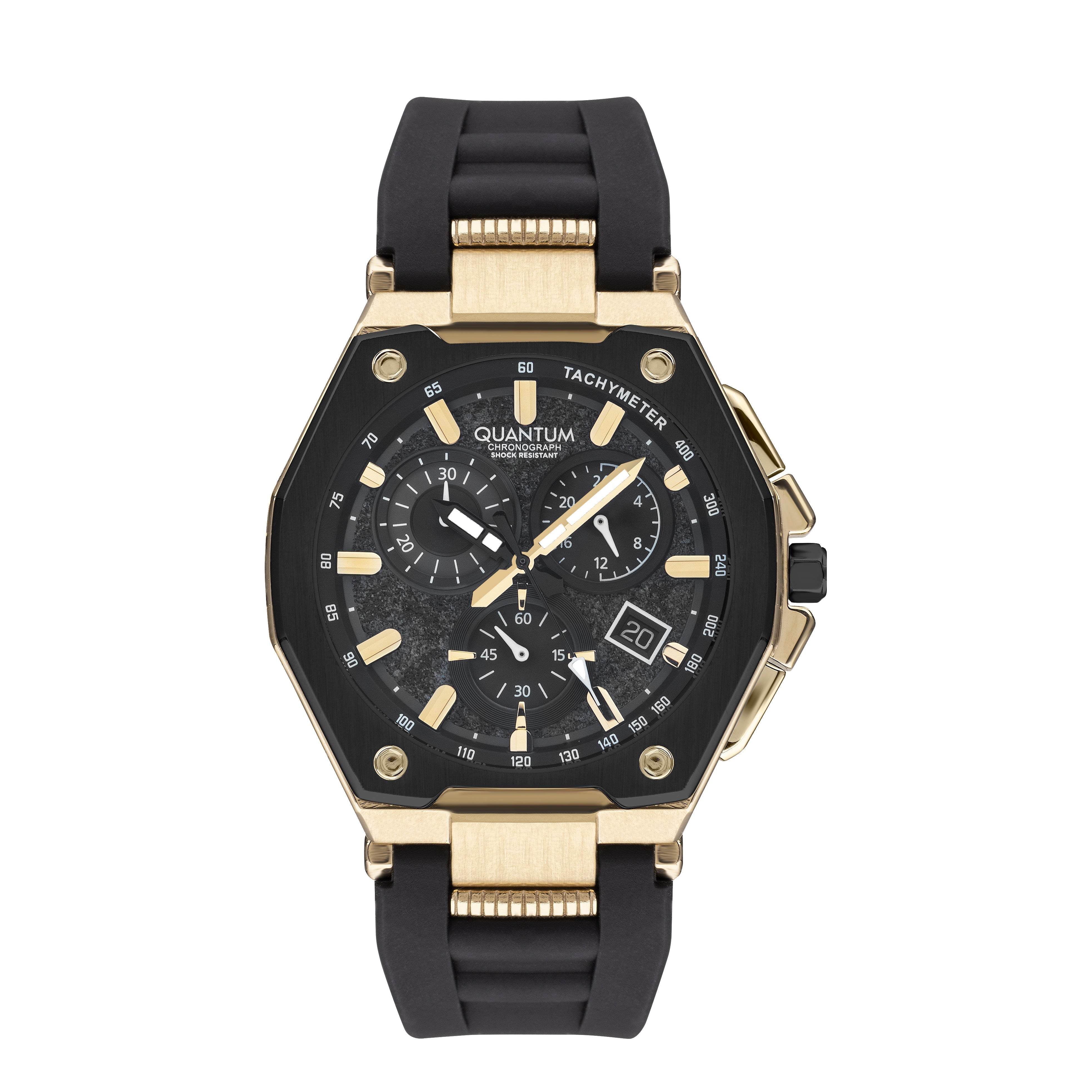 Quantum Men’s Black Chronograph Silicone Strap Watch – PWG1005.151 - Watch