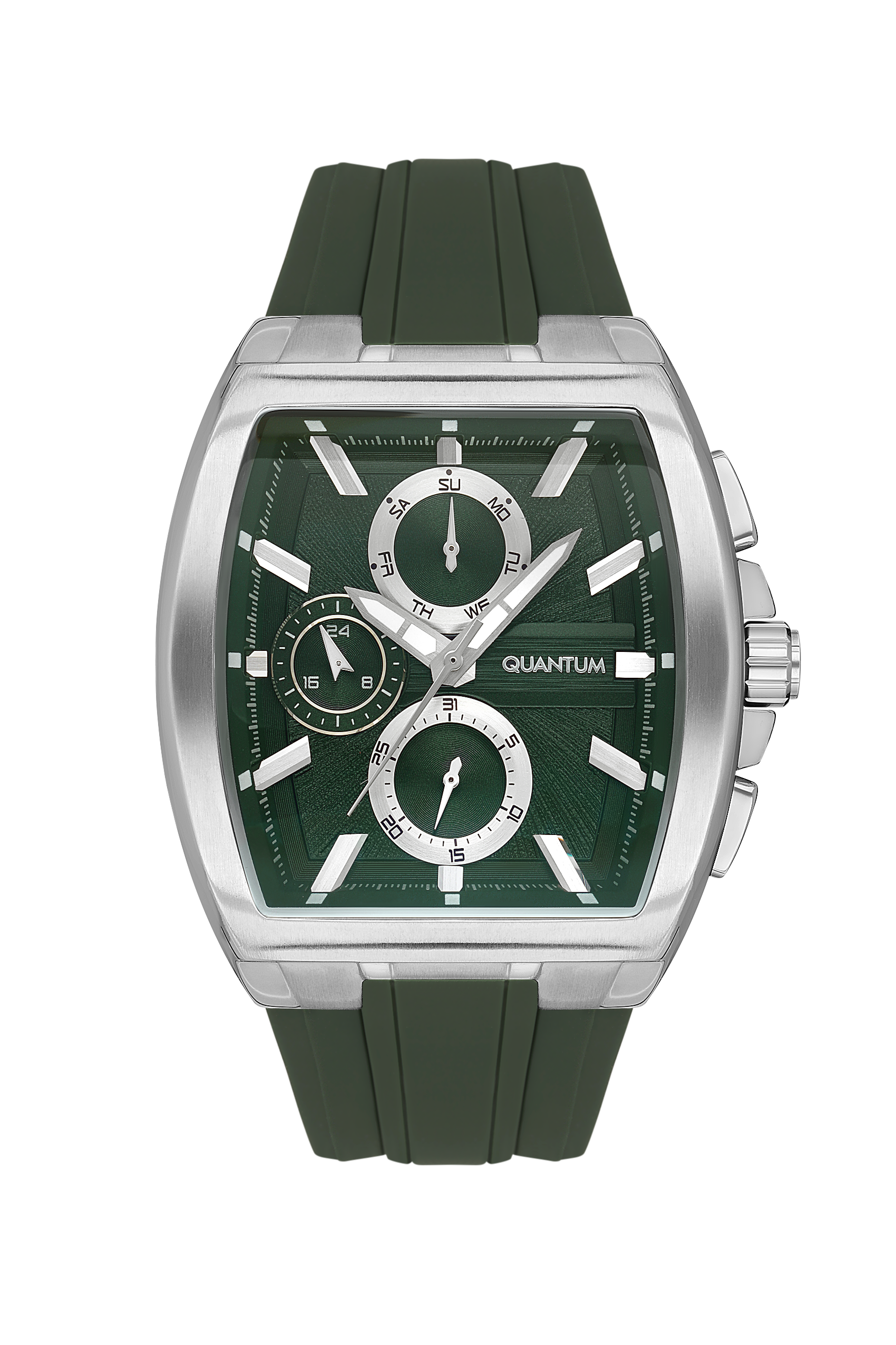 Quantum Men’s Green Chronograph Silicone Strap Watch – HNG997.375 - Watch