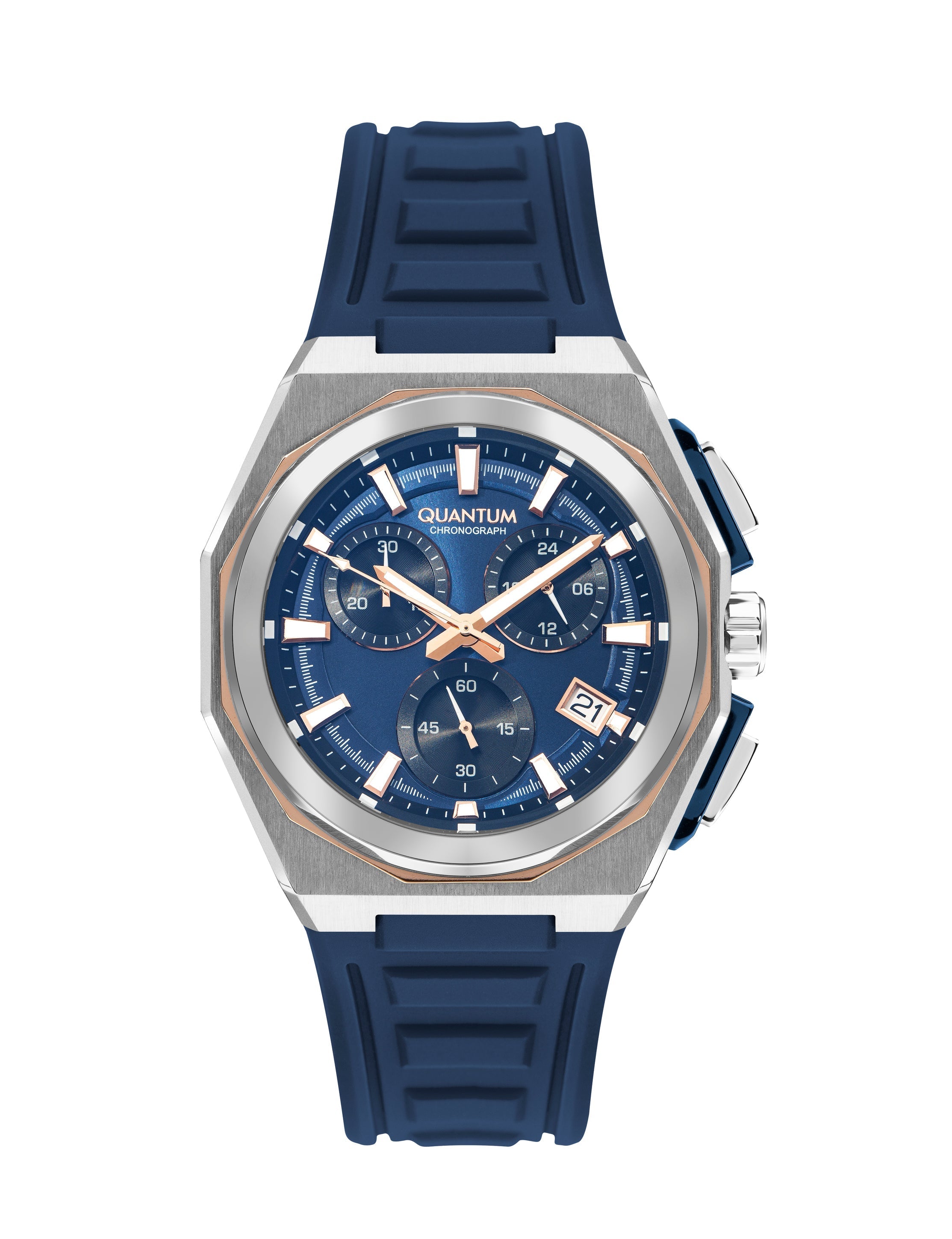 Quantum Men’s Navy Chronograph Silicone Strap Watch – PWG1078.399 - Watch