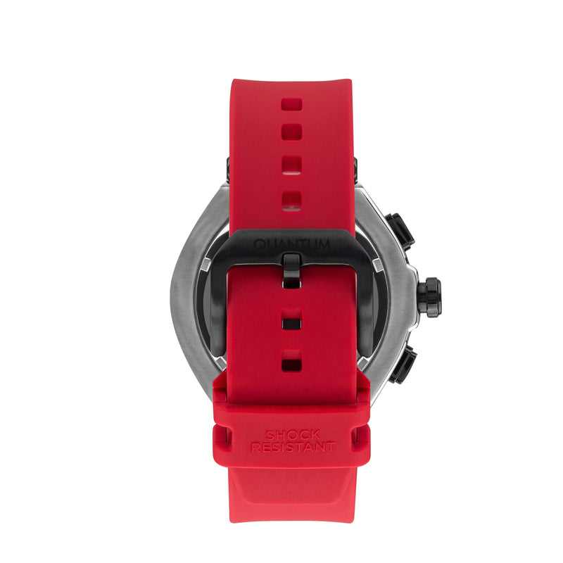 Quantum Men’s Red Chronograph Silicone Strap Watch – HNG1010.359 - Watch