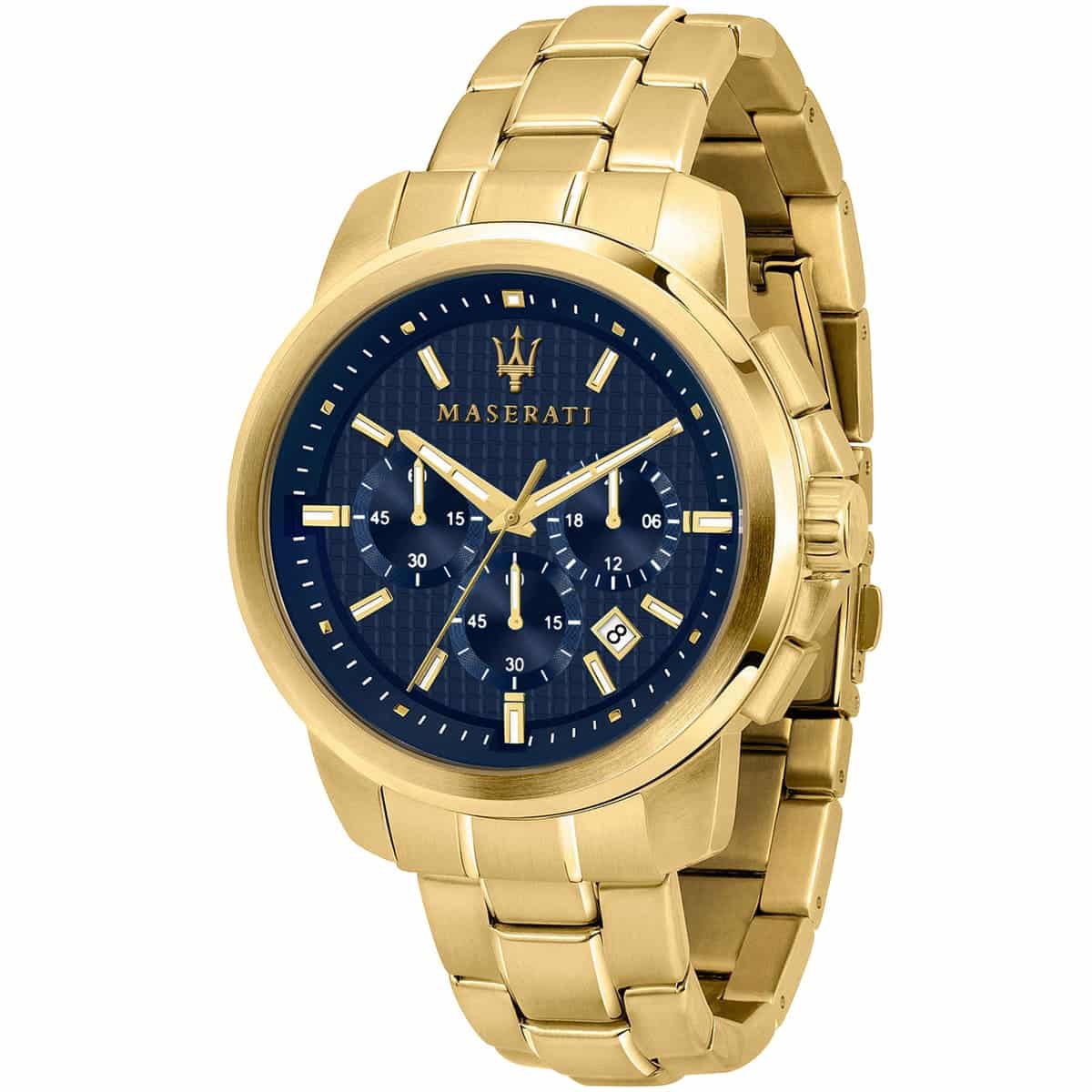 Maserati Successo Chronograph Black Dial Gunmetal Stainless Steel Bracelet Watch R8873621021