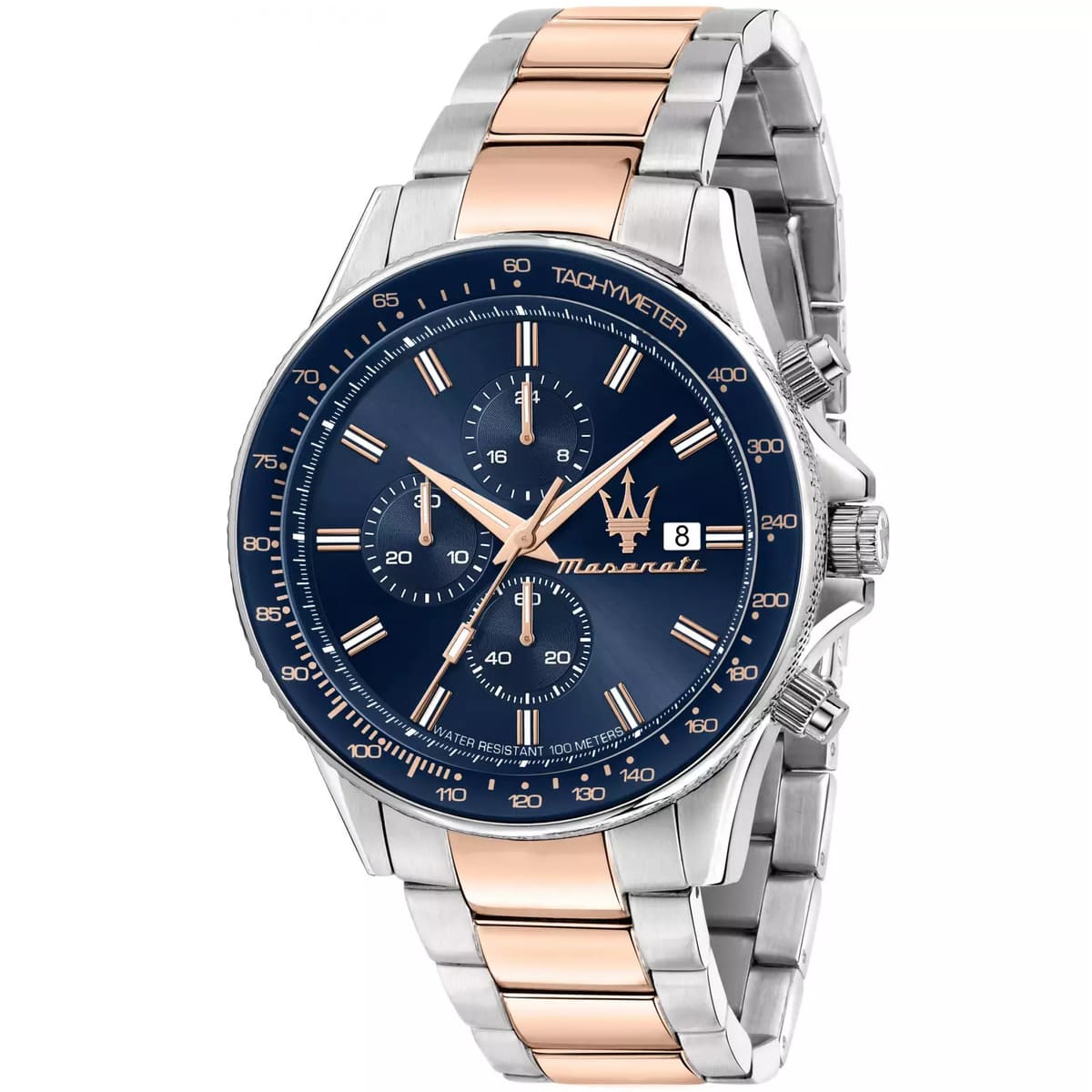 Maserati Sfida Chronograph Blue Dial Silver Stainless Steel Watch R8873640012