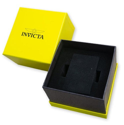 Invicta Pro Diver watch packaging with yellow box and black interior compartment