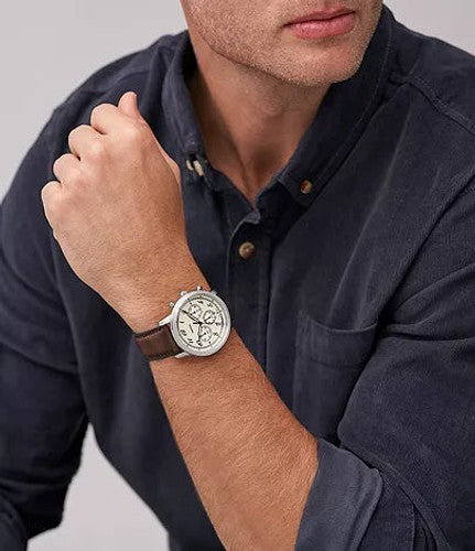 Fossil Neutra chronograph watch worn on wrist