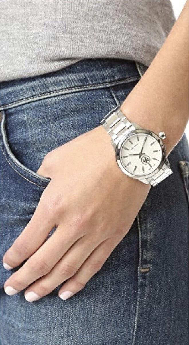 Tory Burch Collins Silver Stainless Steel White Dial Women's Watch TBW1301 - Image 7