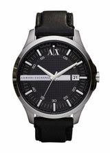 Armani Exchange Whitman Black Dial Black Leather Men's Watch AX2101