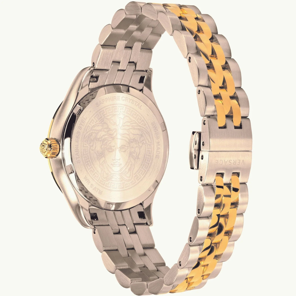 Versace Hellenyium Grey Dial Two Tone Steel Strap Women's Watch - VEHU00520