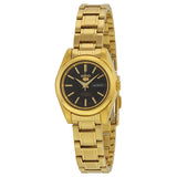 Seiko 5 Automatic Black Dial Gold-tone Ladies Watch SYMK22 - The Watches Men & Co